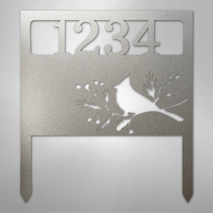 Custom Metal Yard Art - Personalized Garden Address Sign Silver
