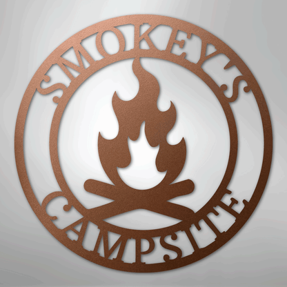 Custom Metal Wall Art - Personalized Fire Pit Sign Copper