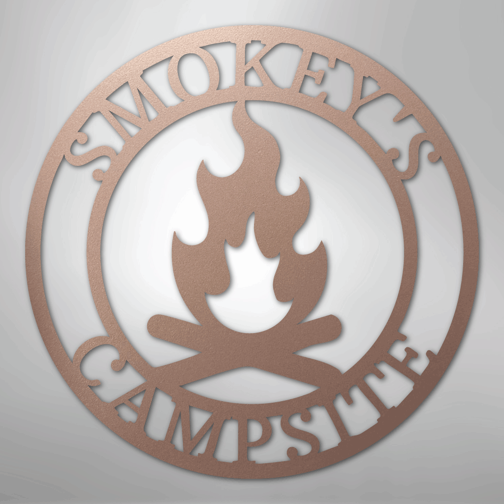 Custom Metal Wall Art - Personalized Fire Pit Sign Rose