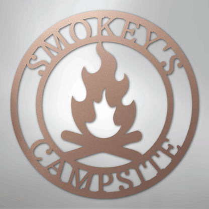 Custom Metal Wall Art - Personalized Fire Pit Sign Rose