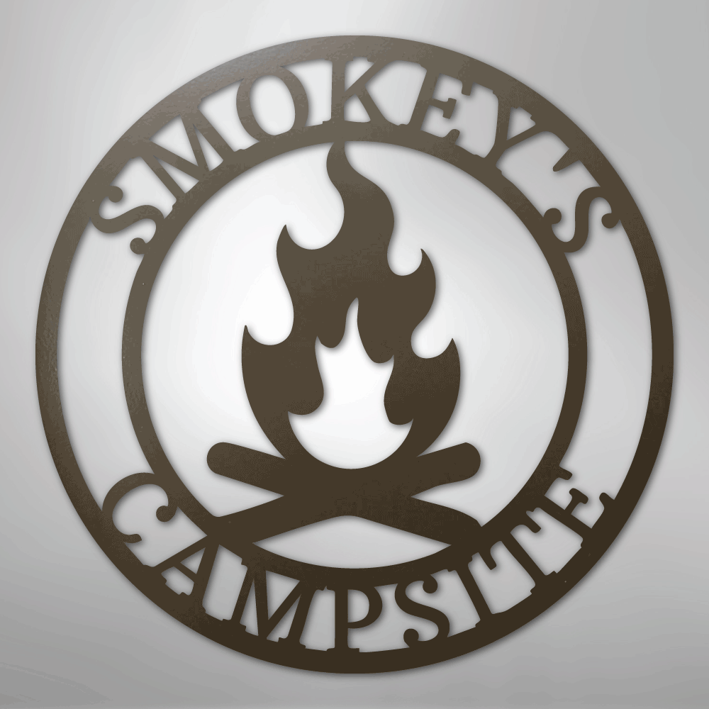 Custom Metal Wall Art - Personalized Fire Pit Sign Stone