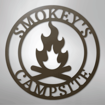 Custom Metal Wall Art - Personalized Fire Pit Sign Stone
