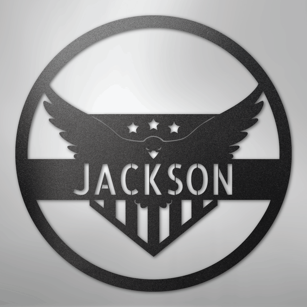 Custom Metal Wall Art - Personalized Flying Eagle Sign