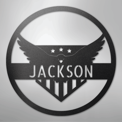 Custom Metal Wall Art - Personalized Flying Eagle Sign