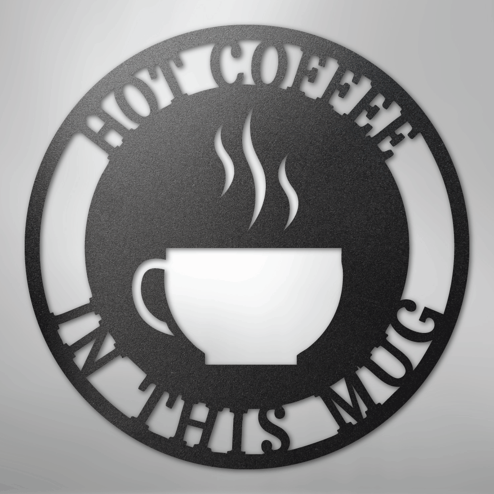 Custom Metal Wall Art - Personalized Coffee Bar Monogram Sign