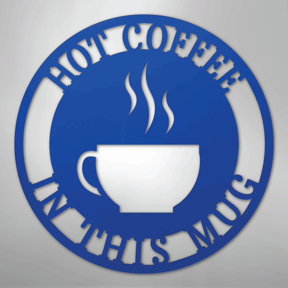 Custom Metal Wall Art - Personalized Coffee Bar Monogram Sign Blue