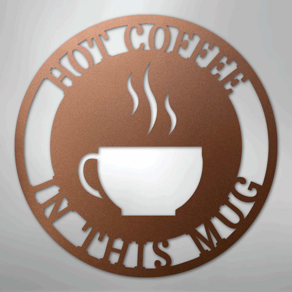 Custom Metal Wall Art - Personalized Coffee Bar Monogram Sign Copper