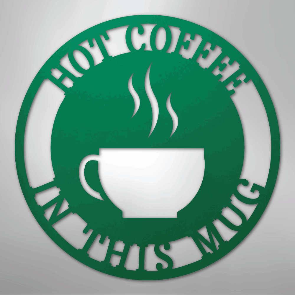 Custom Metal Wall Art - Personalized Coffee Bar Monogram Sign Green