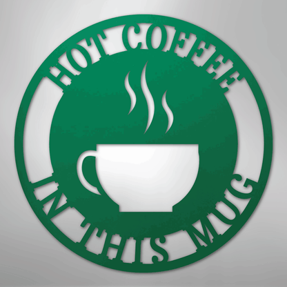 Custom Metal Wall Art - Personalized Coffee Bar Monogram Sign Green