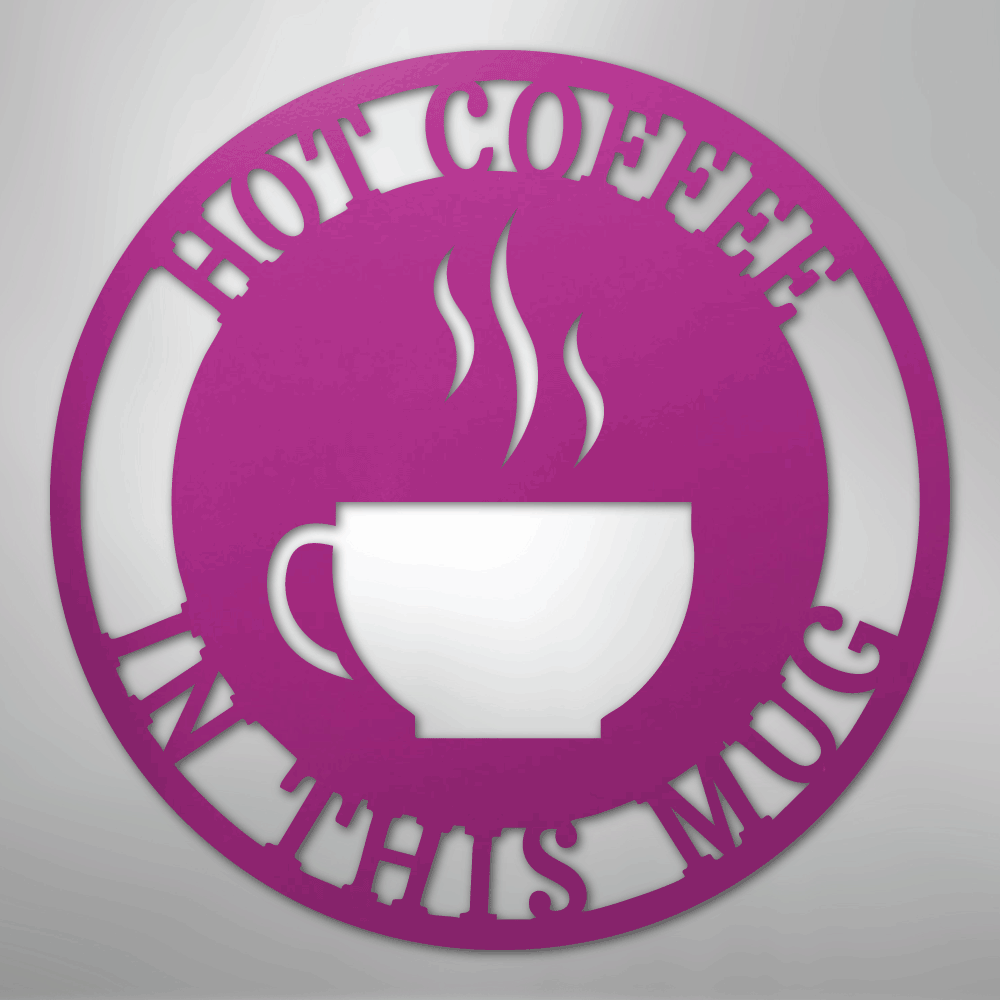 Custom Metal Wall Art - Personalized Coffee Bar Monogram Sign Purple