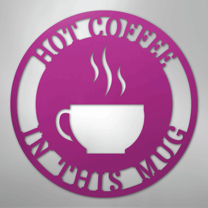 Custom Metal Wall Art - Personalized Coffee Bar Monogram Sign Purple