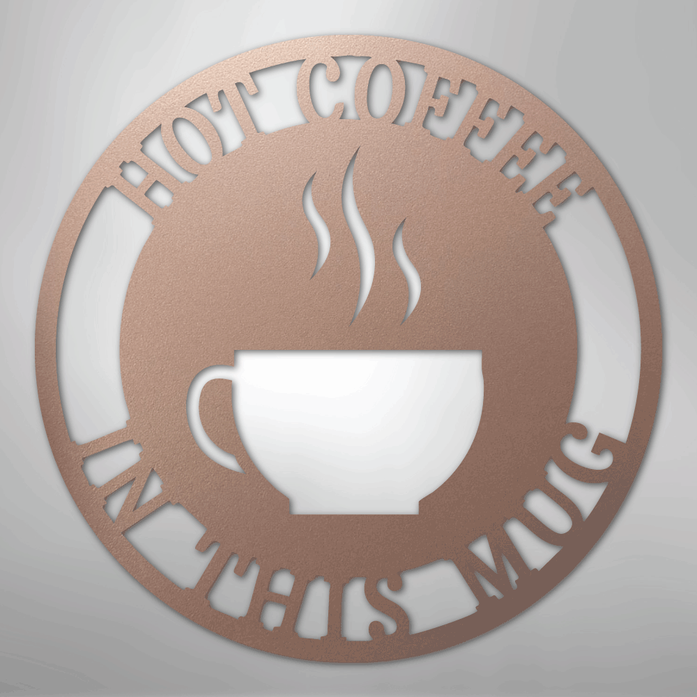 Custom Metal Wall Art - Personalized Coffee Bar Monogram Sign Rose