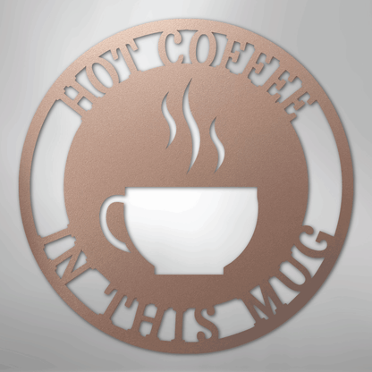 Custom Metal Wall Art - Personalized Coffee Bar Monogram Sign Rose