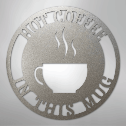 Custom Metal Wall Art - Personalized Coffee Bar Monogram Sign Silver