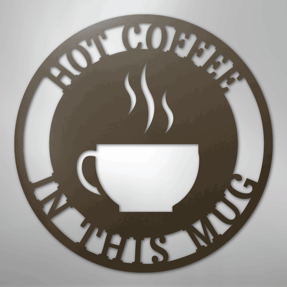 Custom Metal Wall Art - Personalized Coffee Bar Monogram Sign Stone