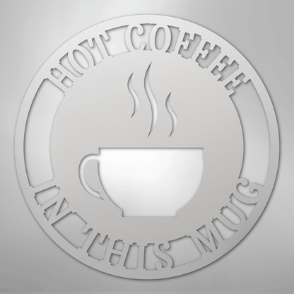 Custom Metal Wall Art - Personalized Coffee Bar Monogram Sign White