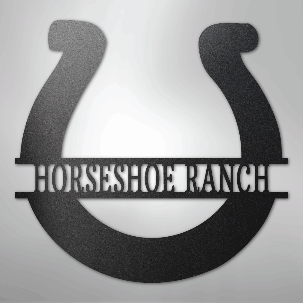 Custom Metal Wall Art - Personalized Horseshoe Sign