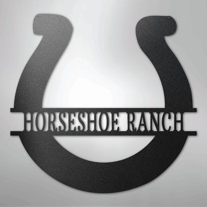 Custom Metal Wall Art - Personalized Horseshoe Sign