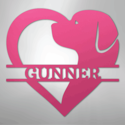 Custom Metal Wall Art - Dog Lover Heart Monogram Sign