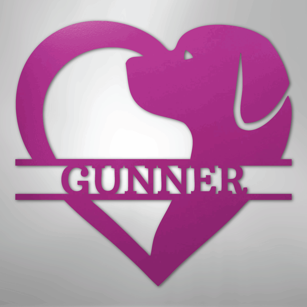 Custom Metal Wall Art - Dog Lover Heart Monogram Sign