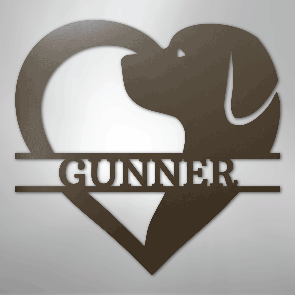 Custom Metal Wall Art - Dog Lover Heart Monogram Sign