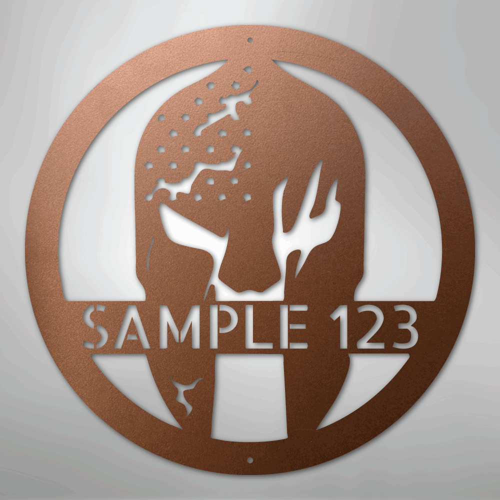 Custom Metal Wall Art - Personalized Home Gym Spartan Sign Copper