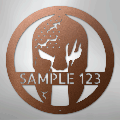 Custom Metal Wall Art - Personalized Home Gym Spartan Sign Copper