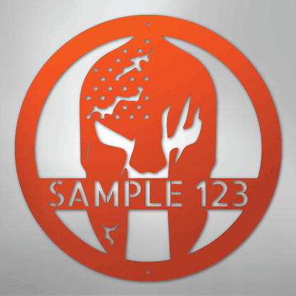 Custom Metal Wall Art - Personalized Home Gym Spartan Sign Orange