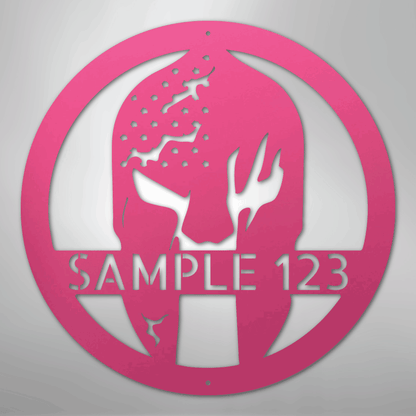 Custom Metal Wall Art - Personalized Home Gym Spartan Sign Pink