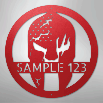 Custom Metal Wall Art - Personalized Home Gym Spartan Sign Red