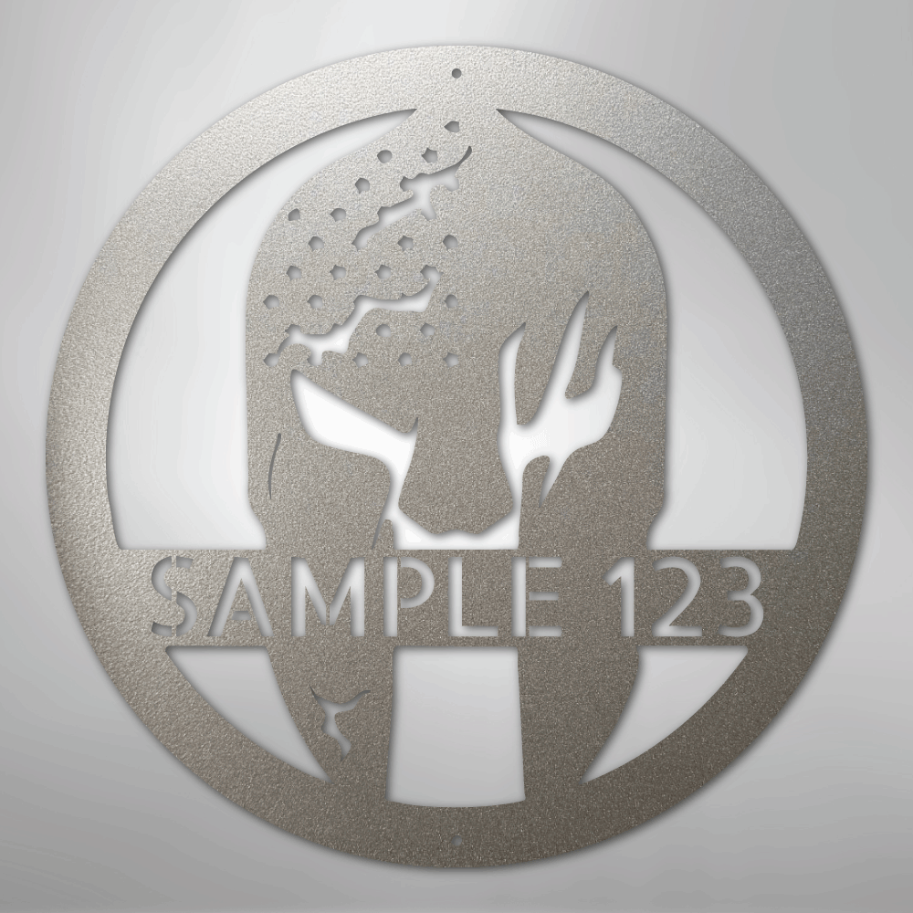 Custom Metal Wall Art - Personalized Home Gym Spartan Sign Silver