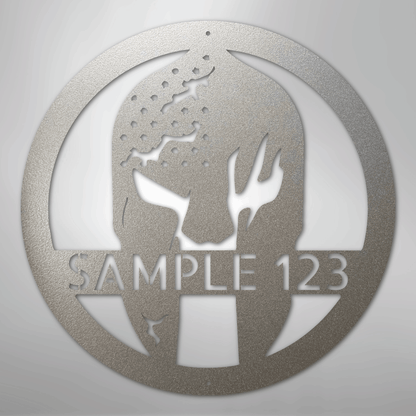 Custom Metal Wall Art - Personalized Home Gym Spartan Sign Silver