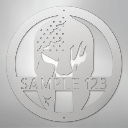 Custom Metal Wall Art - Personalized Home Gym Spartan Sign White