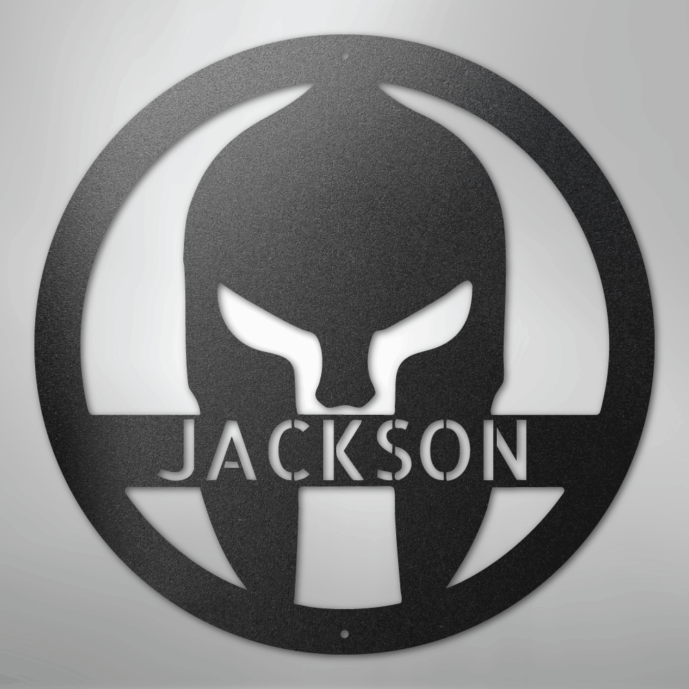 Custom Metal Wall Art - Personalized Spartan Warrior Sign