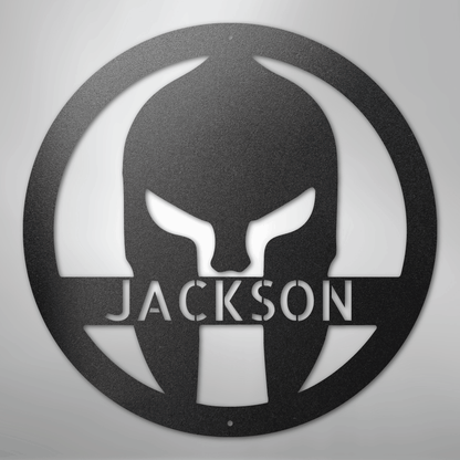 Custom Metal Wall Art - Personalized Spartan Warrior Sign