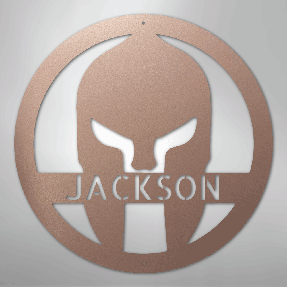 Custom Metal Wall Art - Personalized Spartan Warrior Sign Rose