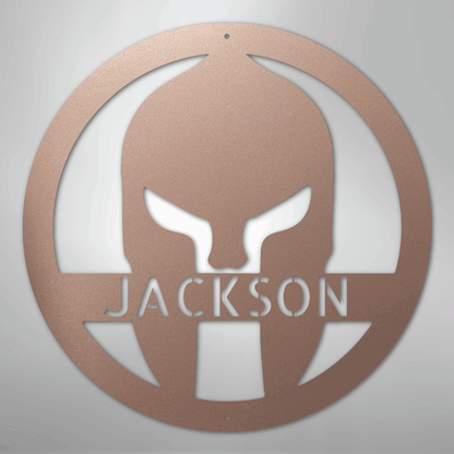 Custom Metal Wall Art - Personalized Spartan Warrior Sign Rose
