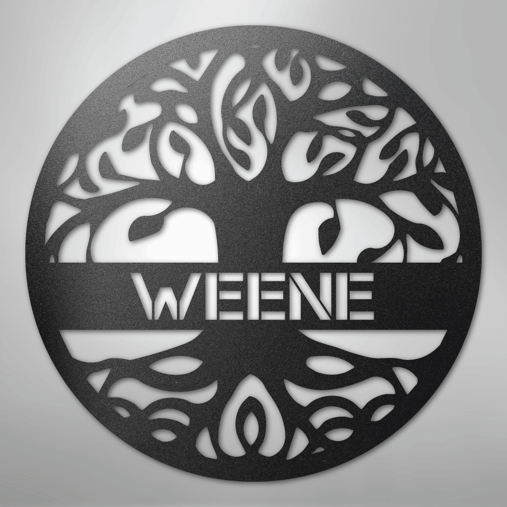 Custom Metal Wall Art - Personalized Tree of Life Family Name Sign