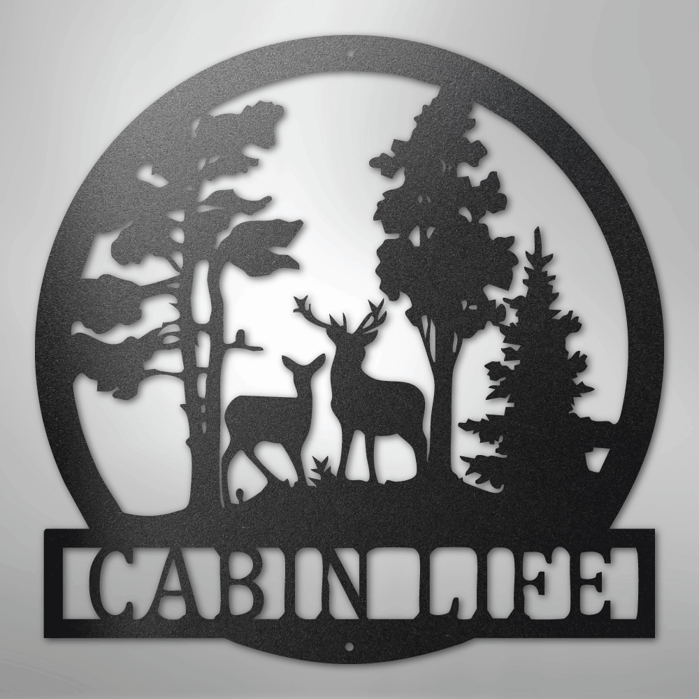 Custom Metal Wall Art - Deer Name Monogram Sign