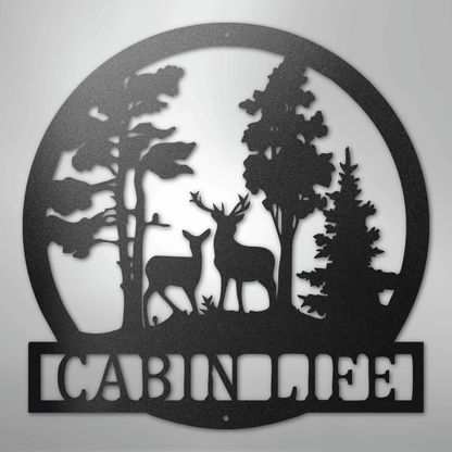 Custom Metal Wall Art - Deer Name Monogram Sign