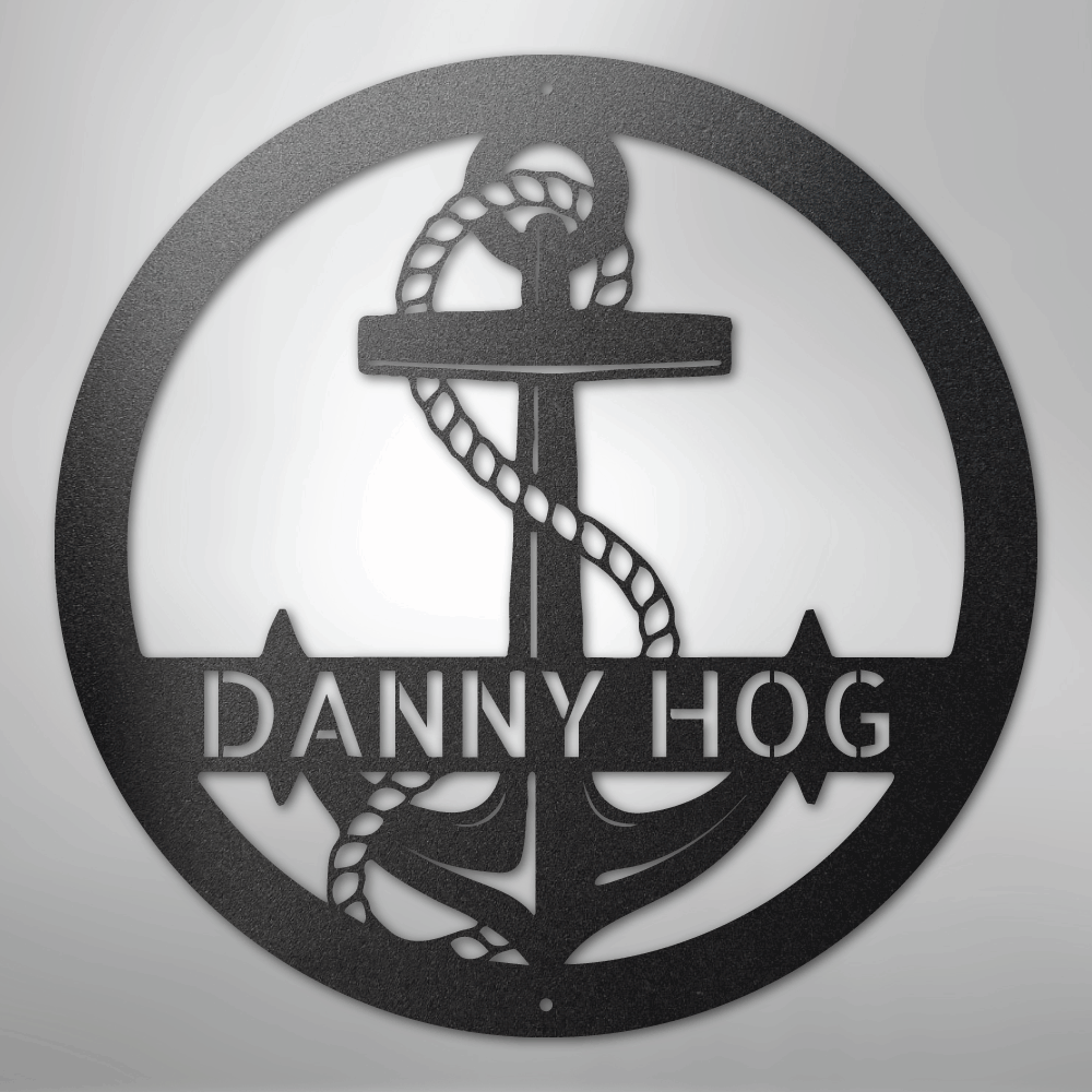 Custom Metal Wall Art - Personalized Nautical Anchor Sign