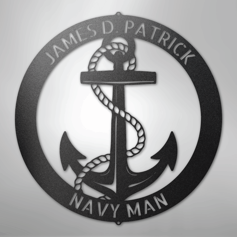 Custom Metal Wall Art - Personalized Nautical Anchor Sign
