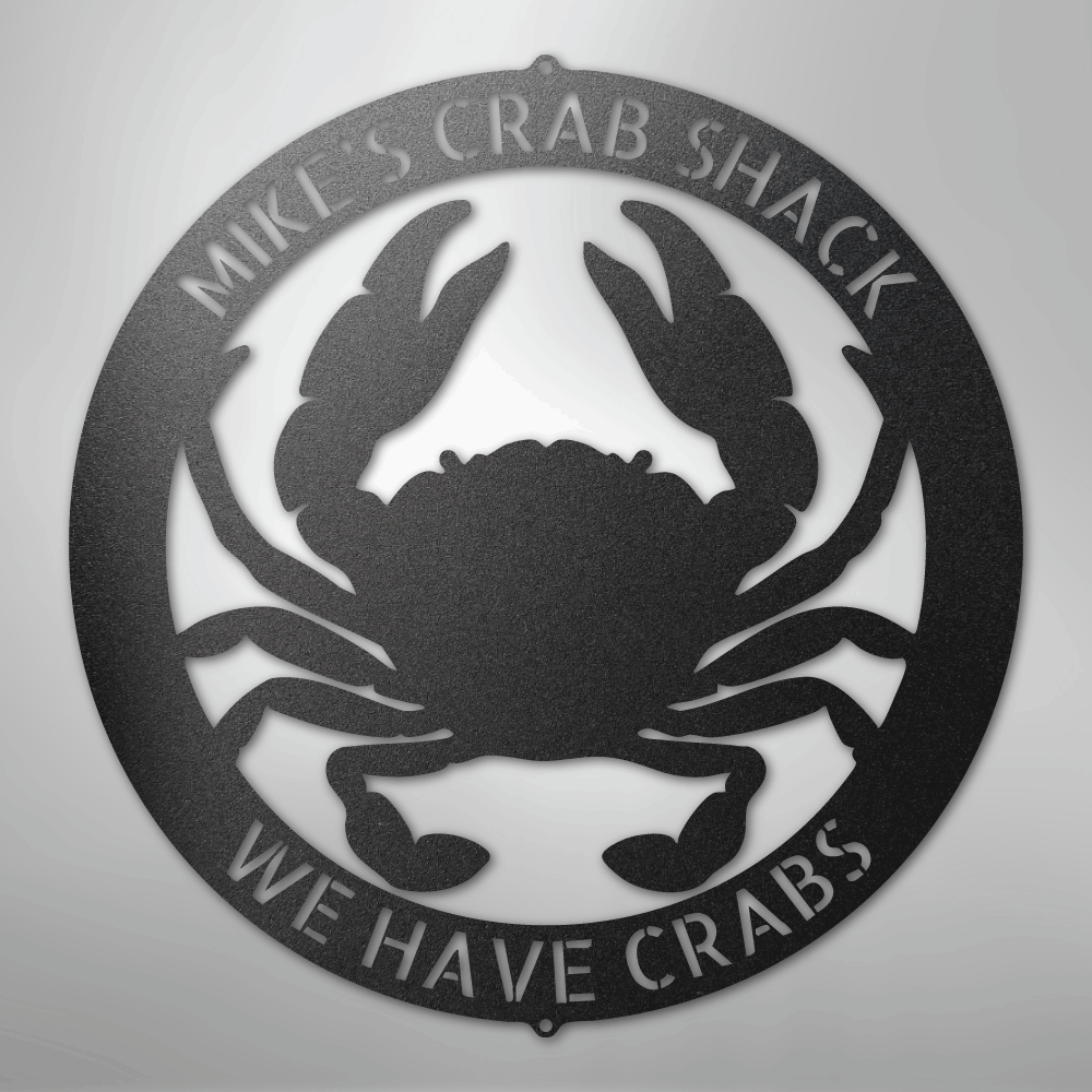 Custom Metal Wall Art - Personalized Crab Sign