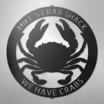 Custom Metal Wall Art - Personalized Crab Sign