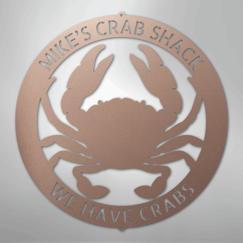 Custom Metal Wall Art - Personalized Crab Sign Rose