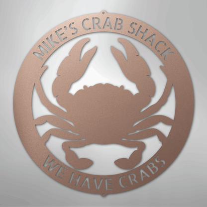 Custom Metal Wall Art - Personalized Crab Sign Rose
