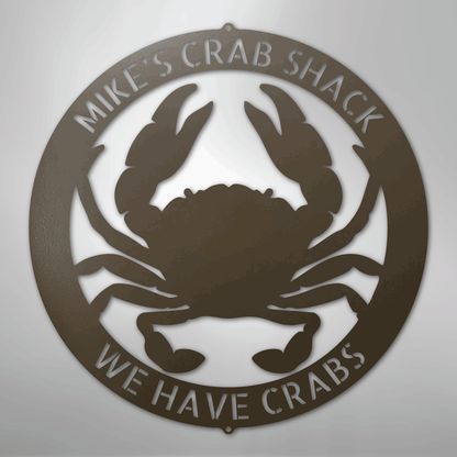 Custom Metal Wall Art - Personalized Crab Sign Stone