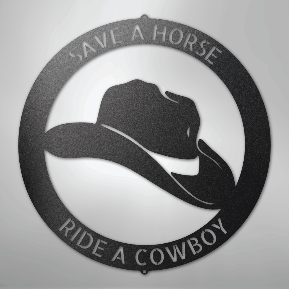 Custom Metal Wall Art - Personalized Western Cowboy Monogram Sign