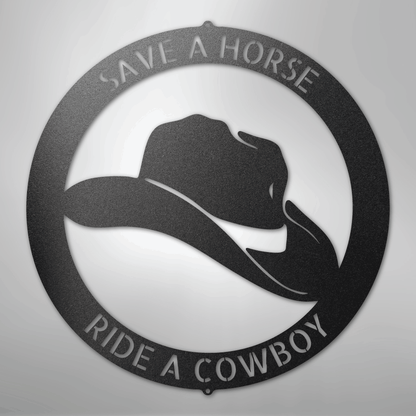 Custom Metal Wall Art - Personalized Western Cowboy Monogram Sign