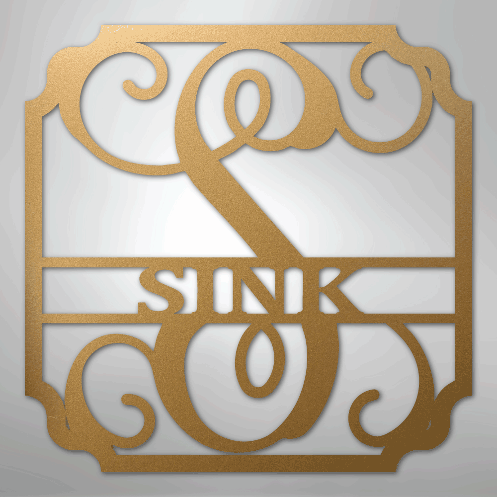 Custom Metal Wall Art - Personalized Established Family Sign Gold